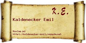 Kaldenecker Emil névjegykártya